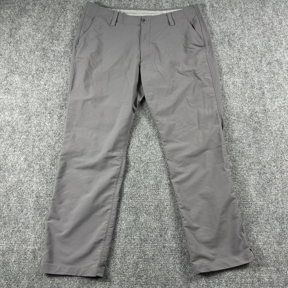 Under Armour Golf Pants Mens 38x32 Gray Loose Fit Performance Chino Trousers